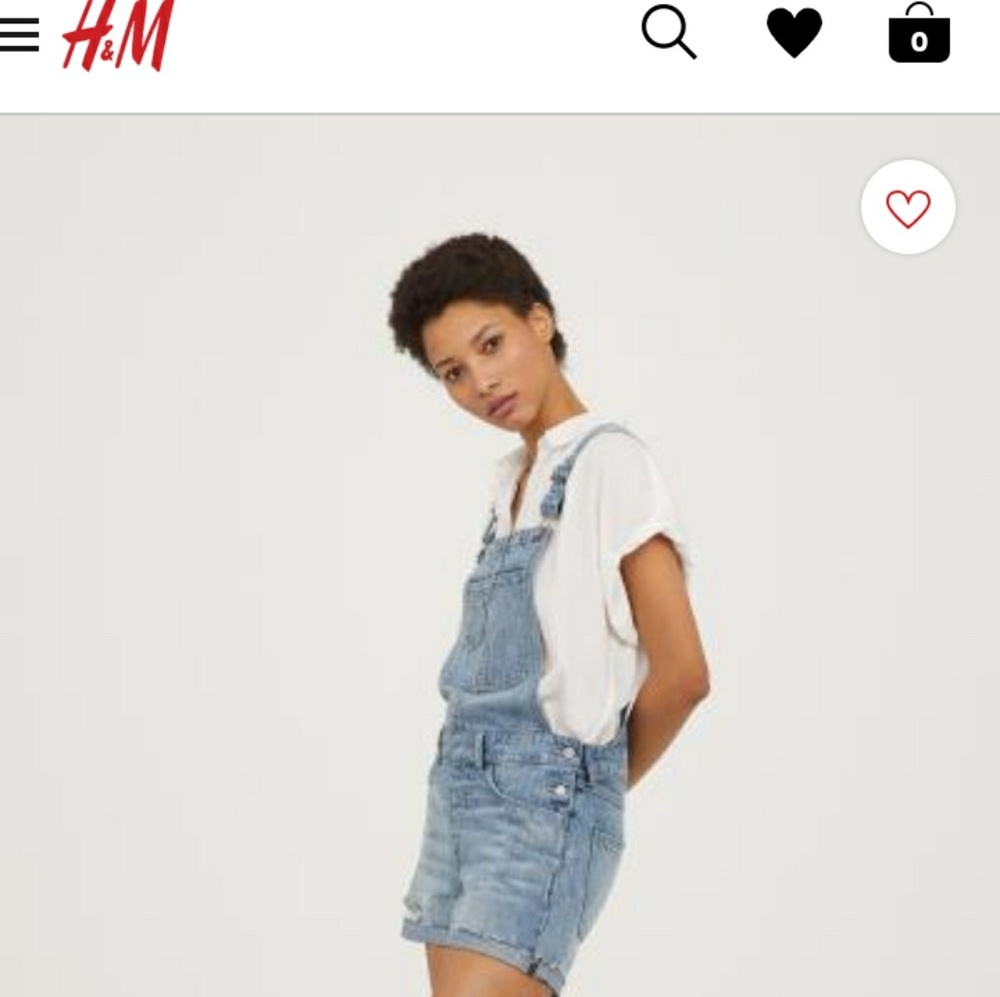 H&M denim overall shorts